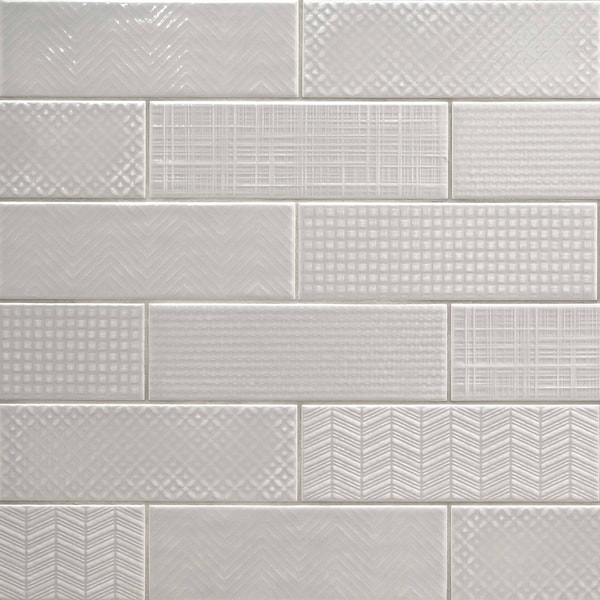 Msi Urbano Dusk 3D Mix Glossy 12 In. X 4 In. Glossy Ceramic Gray Textured Subway Tile, 30PK ZOR-PT-0528 - main